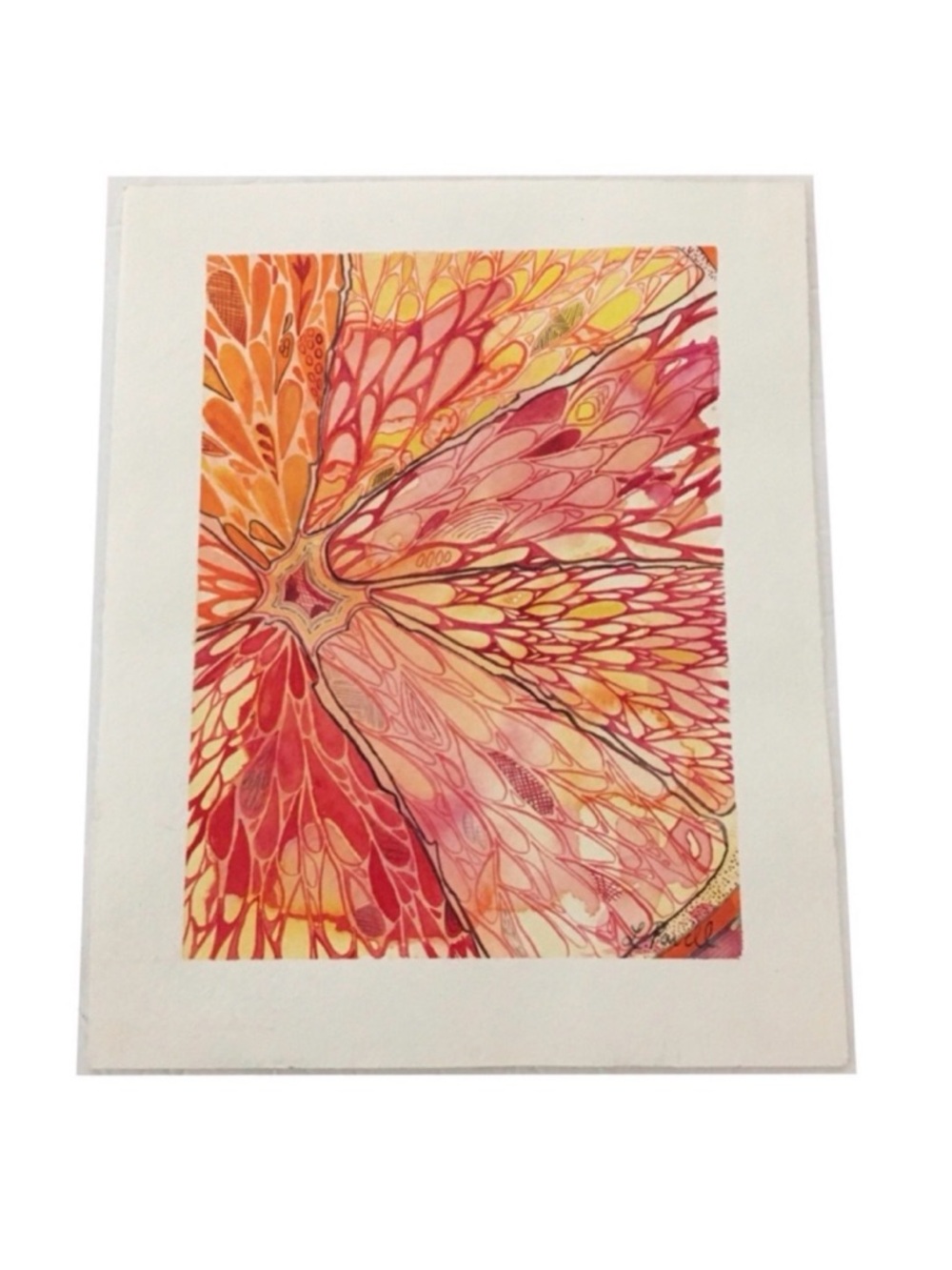 Original Abstract 6 x 8 Watercolor Painting Signed